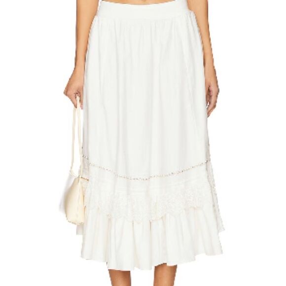 Free People Dresses & Skirts - Free People Maeberrie Skirt, Ivory, Size Large, NWT, DISPLAY SKIRT